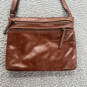 Hermosa Bandolera/Cartera de Hombro Margot of New York Cuero Marrón Castaño - Imagen 1 de 18