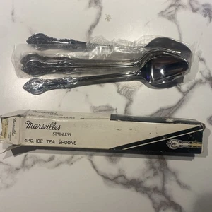 Marseille Edelstahl Japan Eisteelöffel Set 4 Neu aus altem Lagerbestand Vintage Besteck - Bild 1 von 9
