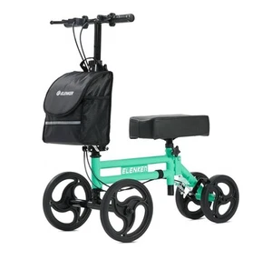 ELENKER Knee Scooter with Basket Dual Braking System. Grass Green Color. NEW - Picture 1 of 7