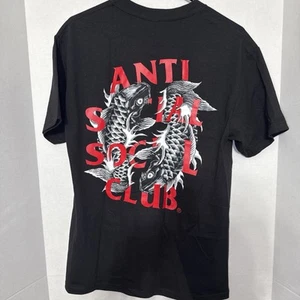 Anti Social Social Club Koi 3M reflektierendes schwarzes T-Shirt ASSC DS brandneu Medium - Bild 1 von 6