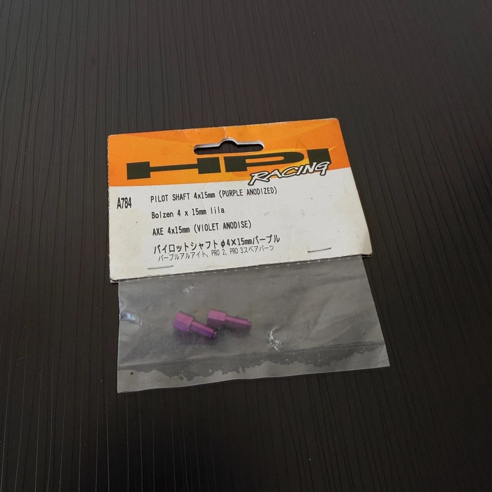 HPI A784 Vintage RC Super Nitro RS4 Pilot Shaft 4 x 15mm Purple Anodized NEW NOS - Image 1 of 1