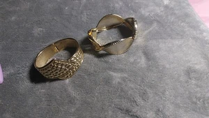Vintage Modeschmuck Armband Clamper Style goldfarben Paar - Bild 1 von 9