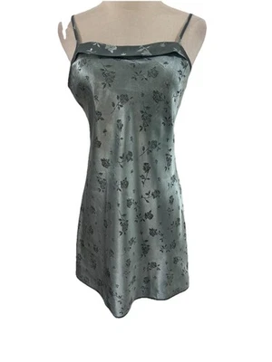 Mini Vestido Jones New York Verde Satinado Floral Sin Mangas Años 90 De Colección Talla S Romántico Grunge  Foto 1 de 4