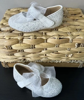 Kiderence Glitter Baby Shoes with Ribbon Bow - Image 1 of 4