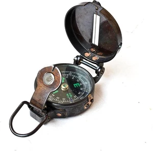 Brújula Lente Estilo Vintage Negra Militar Antigua Navegación Marina Artículo - Imagen 1 de 7