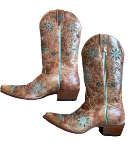 Botas florales bordadas turquesa Shyanne para mujer talla 6 - Imagen 1 de 5