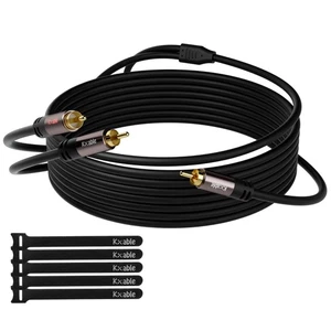 RCA Y-Adapter Splitter Cable 100 Feet, 1 RCA Male to 2 RCA Male Stereo Audio ... - Picture 1 of 6