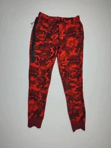 Nike Tech Fleece Joggers Uomo M Rosso Mimetico Abbigliamento Sportivo Felpa Pantaloni Zip Tasca - Foto 1 di 15