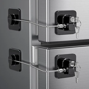 Paquete de 2 cerraduras de nevera cerradura de congelador con 4 llaves para cerraduras de seguridad infantil para refrigerador - Imagen 1 de 15
