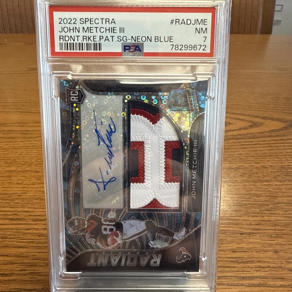2022 Spectra John Metchie III Radiant Rookie Patch Neon Blue RC Auto 08/50 - Image 1 of 1