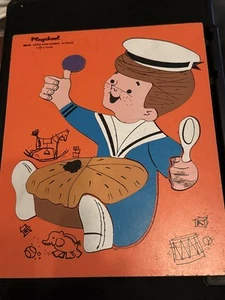 Vintage Wooden Playskool Wooden Board Puzzle Little Jack Horner 16 Pieces Cute! - Picture 1 of 3