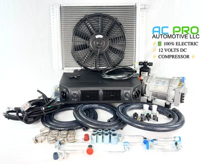 Universal Underdash AC Air Conditioning  Kit 12V ELECTRIC COMPRESSOR HEAT COOL - Image 1 of 4