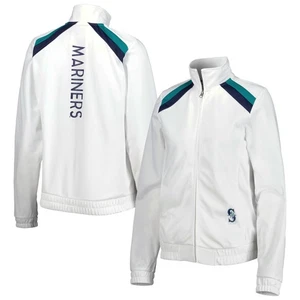Women's G-III 4Her by Carl Banks White Seattle Mariners Red Flag Full-Zip Track - Picture 1 of 3