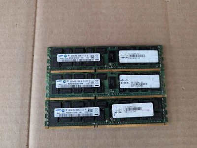 LOT 3 SAMSUNG M393B1K70CH0-YH9 8GB 2RX4 PC3L-10600R DDR3 MEMORY RAM ZZ6-4(38) - Image 1 of 3
