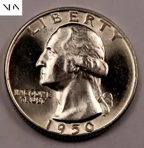 1950-D Washington Quarter - Gem BU -- 90% Silver - Picture 1 of 2