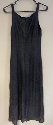 Vintage 90's Casual Corner Dress Black With Red Metallic Lining Gothcore Size 8 - Image 1 of 4