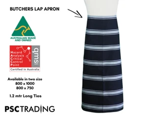 Washable Butcher's Stripe Lap Apron for Chefs,Butchers, Kitchen and Cooking - Picture 1 of 10