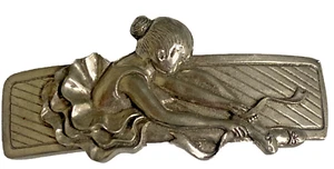 Vintage 1990 Seagull Pewter Canada Ballerina Hair Barrett Clip 2 1/2" - Picture 1 of 9