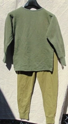 Greek cotton fleece long john top & bottoms set, M & L, Grade 1 cd,free shipping - Image 1 of 4