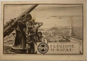 MVSN 1a LEGIONE M. DICAT TORINO CARTOLINA CC.NN. VIAGGIATA REGNO D’ITALIA - Picture 1 of 6