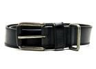 Vintage Handmade Mens Real Leather Belt Black Size 34