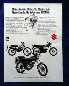 Suzuki GT 80 L, TS 80 ER, X3 originale Werbung aus 1981 - Bild 1 von 2