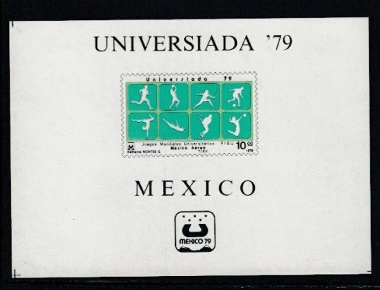 Мексика Универсиада '79 MNH сувенирный лист - Изображение 1 из 1