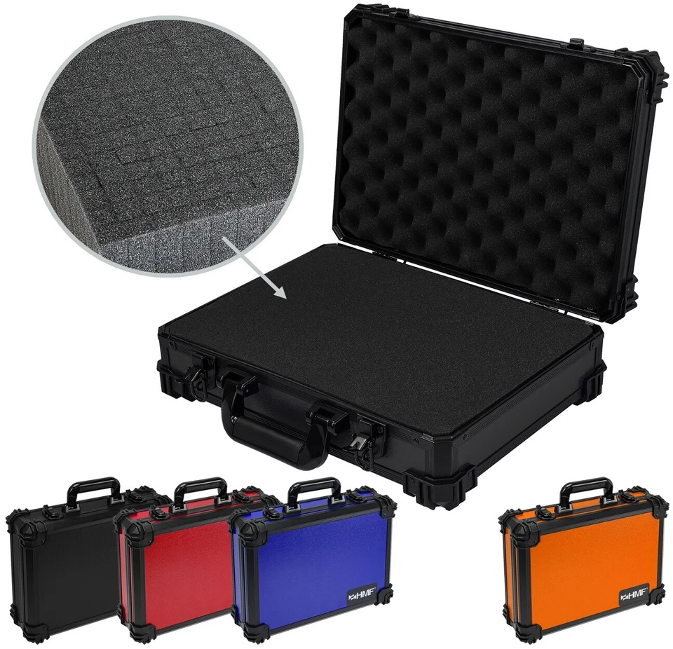 HMF Universalkoffer mit Rasterschaumstoff, Transportkoffer 39 x 29 x 12 cm - Bild 1 von 1