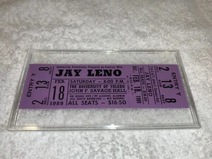 JAY LENO 1989 UNBENUTZTES TICKET UNIVERSITY OF TOLEDO JOHN SAVAGE HALL - Bild 1 von 8