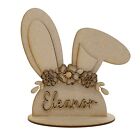 Kit d'artisanat de Pâques vierge MDF, décorez votre propre, nom oreilles de lapin support floral