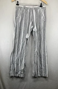 JOLT Women's Striped Palazzo Linen Wide Leg Pants Boho Chic Small Linen Rayon - Picture 1 of 19