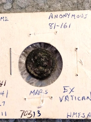 ROME EX-VAT DOMITIAN 81-161 AD QUADRANTS ANONYMOUS MARS HELMETED DR BUST-CUIRASS - Image 1 of 2