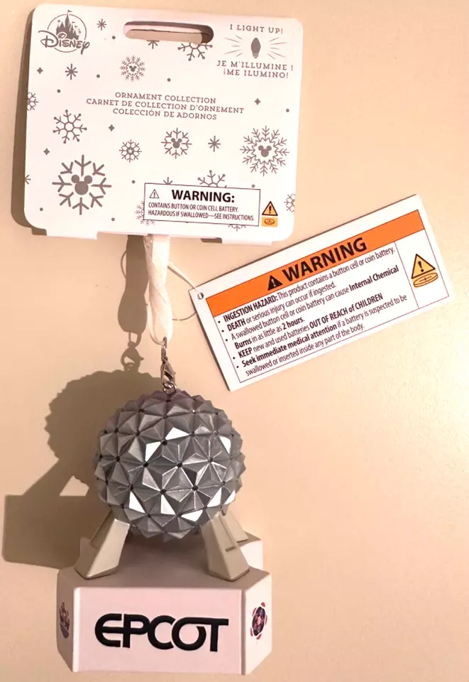 BNWT Disney Epcot Spaceship Earth Light-Up Color Changing Christmas Ornament - Image 1 of 1