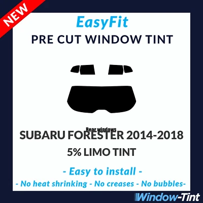 EasyFit Static Pre Cut Window Tint For Subaru Forester 2014-2018 - 5% Limo Rear - Image 1 of 3