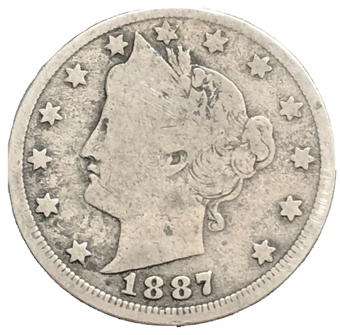 1887 Liberty V Nickel G/VG TOUGH DATE! FREE SHIPPING! Cover