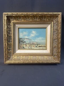 D-259. OLEO SOBRE TABLA. WILLY PANNIER. FINALES SIGLO XX. PLAYA - Picture 1 of 10