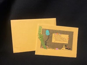 Vintage ART DECO EASTER card for Father c. 1920s UNUSED w/envelope - Picture 1 of 6
