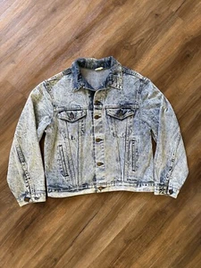 Vintage Steel Brand Light Wash Faded Denim Trucker Jacket Men’s size 44 - Picture 1 of 7