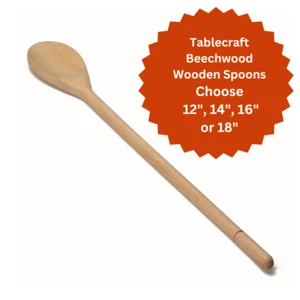 Tablecraft Beechwood Wooden Spoon (select size below) - Picture 1 of 5