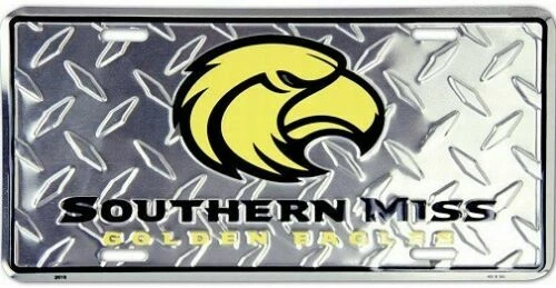 Southern Miss Golden Eagles College NCAA "Diamond" License Plate 6 x 12  - Image 1 of 1