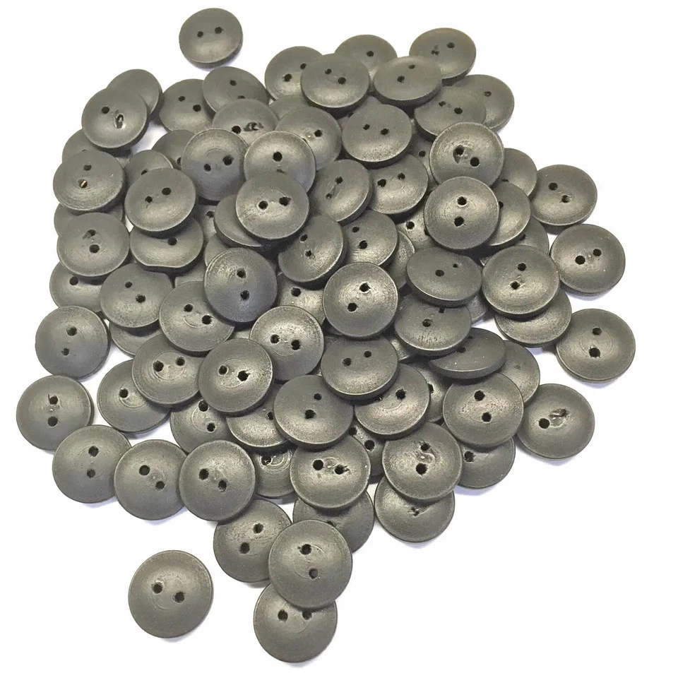 Italian Style Grey Wood Shirt Buttons, 24 Line - 1.5 cm - Pack of 100 - Image 1 of 1