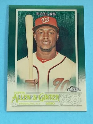 2020 Topps Allen & Ginter Chrome Victor Robles 88/99 Green Refractor #54 WSH - Image 1 of 2