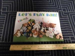 Beanie Mini Poster Vintage 1998 (11" x 16") "Let's Play Ball!"  Beanie Babies - Picture 1 of 4