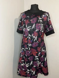 So fabulous red back purple flower dress brand new size 16 - Picture 1 of 6
