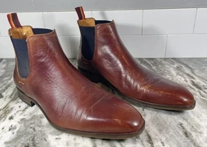 Size 8.5 - Manfield Men’s Chelsea Boots. Brown Leather Pull/Slip On. Portugal - Picture 1 of 12