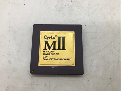 Cyrix M II-300GP 300MHz 75MHz BUS 3X 2.9V Socket 7 Gold Ceramic Processor / CPU - Image 1 of 4