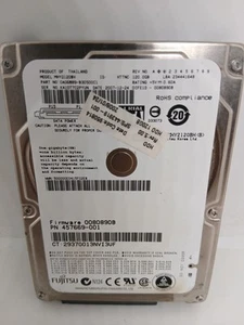 💽 Disque Dur 2.5" Fujitsu MHY2120BH – 120GB SATA – 5400 RPM – Modèle rétro 2007 - Photo 1/2
