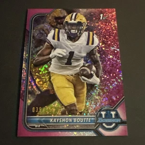 2022 Bowman University FB Fuchsia Mini-Diamond /150 Kayshon Boutte LSU #35 - Picture 1 of 10