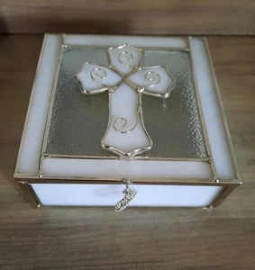 Caja de baratijas de vidrio religioso - Imagen 1 de 6