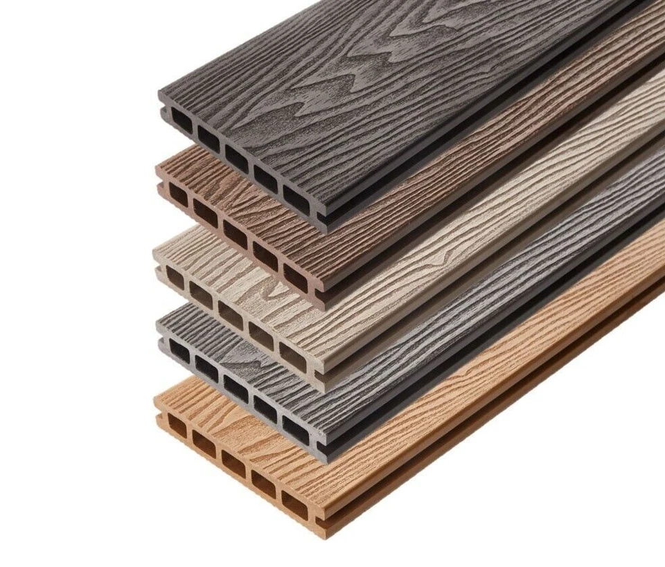 Decking Board Composite Wpc Embossed Woodgrain Choose From Boards  Trim Set £11 - Image 1 of 1